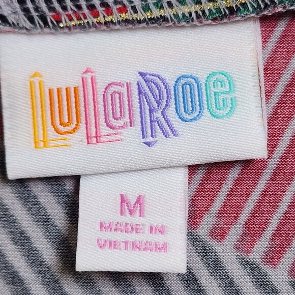 Lularoe Womens Size M Maxi Skirt Red Green Gold Geometric Triangle Print - Picture 3 of 6